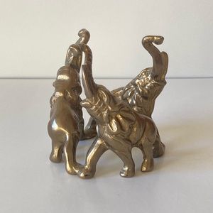 Vintage brass lucky elephants